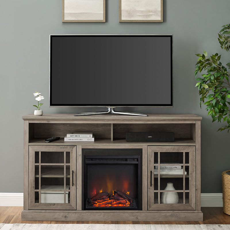 Gracie Oaks Soza TV Stand for TVs up to 65" with Electric Fireplace
